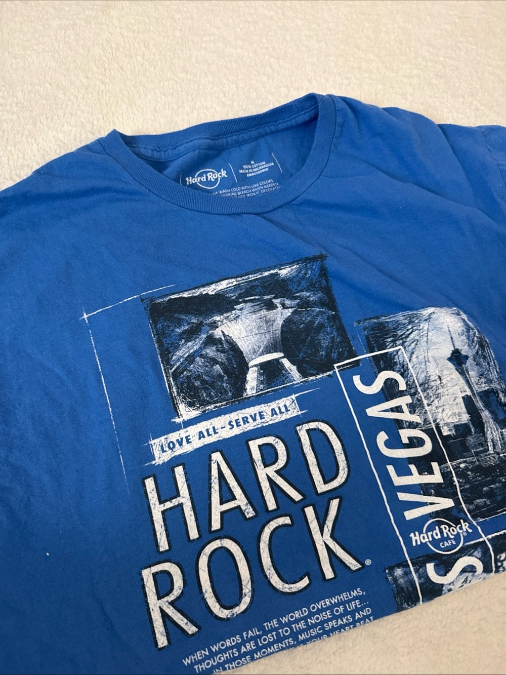 Hard Rock Cafe Royal Blue Graphic Tee - Vegas Logo